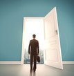 open door to city