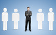 Photo: man among 3d people man among 3d people