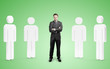 Photo: man among 3d people man among 3d people