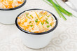 salad of pickled cabbage with carrots, green onions horizontal