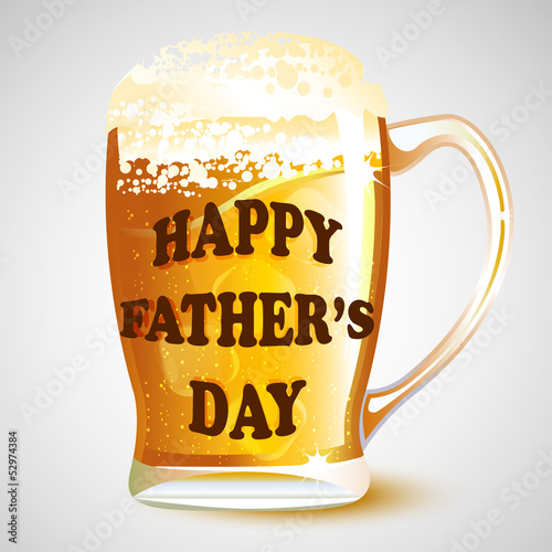 Vector: Happy Father's Day message on Beer Mug Happy Father's Day message on Beer Mug