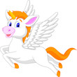 White unicorn horse cartoon
