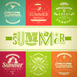 Vector: Summer vacation and holidays emblems with lettering Summer vacation and holidays emblems with lettering