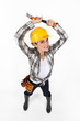 Photo: Woman brandishing a hammer Woman brandishing a hammer