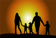Vektor: Family silhouettes Family silhouettes