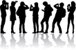 Vector image of people photographers