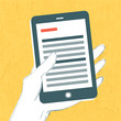 Smartphone with news page on screen. Vector