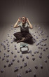 Photo: Frustrated man at typewriter Frustrated man at typewriter