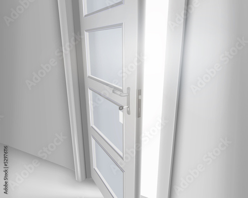 Vector: Open door. Vector illustration. Open door. Vector illustration.