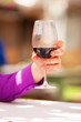Wine glass in the cafe