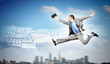 Photo: Image of running businessman Image of running businessman