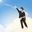 Photo: Image of pilot touching air Image of pilot touching air