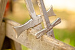 Two metal swors.