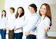 Five students smiling
