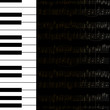 Music background with keyboard and stave notes