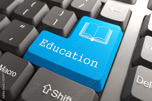 Illustration: Keyboard with Education Button. Keyboard with Education Button.