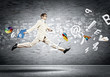 Image of running businessman