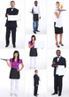 Photo: shots of male and female workers in food and catering sector shots of male and female workers in food and catering sector