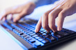 Foto: Click! Hands of a man on keyboard Click! Hands of a man on keyboard