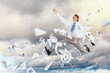 Photo: Image of jumping businessman Image of jumping businessman