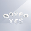Vector: money symbols with cloud money symbols with cloud