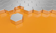 Sechseck Baustein Konzept - Silber Orange