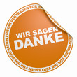 Illustration: 3D Aufkleber Orange - Wir sagen Danke für Ihr Vertrauen 3D Aufkleber Orange - Wir sagen Danke für Ihr Vertrauen