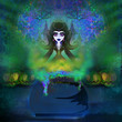 Illustration: halloween witch making potions halloween witch making potions
