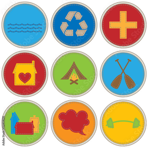 Illustration: Boy Themed Merit Badges Boy Themed Merit Badges