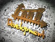 Development Background with Handwritten Characters.