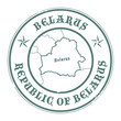 Grunge rubber stamp with the name and map of Belarus, vector