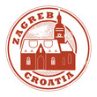 Grunge rubber stamp with words Zagreb, Croatia inside, vector