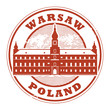 Grunge rubber stamp with words Warsaw, Poland inside, vector