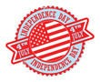 Stamp with text 4 July Independence Day, vector illustration