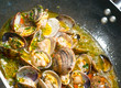 Delicious Fresh Steamer Clams with Garlic and Basil
