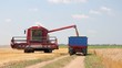Video: Combine harvester unloading wheat Combine harvester unloading wheat