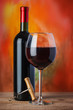 Wine, glass and the bottle