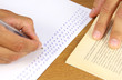person writes the ciphertext
