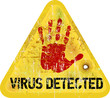 computer virus warning sign, vector