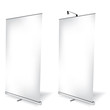Blank roll up banner on white background