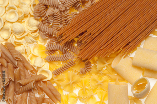 Photo: Collection of Italian Pasta isolated on white. Collection of Italian Pasta isolated on white.