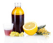 Cough syrup isolated on white