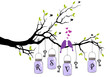 wedding invitation with birds, jars and keys, vector