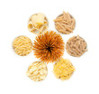Collection of Italian Pasta isolated on white.