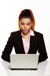Beautiful young businesswoman working