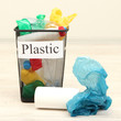 Bucket for waste sorting on room background
