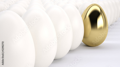 Illustration: golden egg standing out golden egg standing out