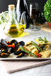 Photo: Pasta with mussels and asparagus Pasta with mussels and asparagus