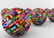 Flag Globe with different country flags