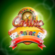 Vector illustration on a casino theme with roulette wheel